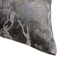 Coussin Jacquard Esthétique Orientale Vintage Moderne Intégré en Lin, Viscose et Polyester pour Chambre à Coucher