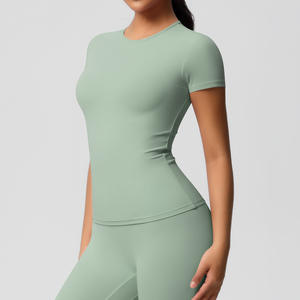 Set di Leggings da <span class=keywords><strong>donna</strong></span> per Yoga a maniche corte Set di sport sportivi per Fitness e <span class=keywords><strong>palestra</strong></span> all'ingrosso Set di Yoga con tasche 2025 abbigliamento sportivo - Product Image 5