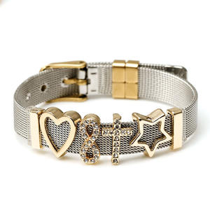 Contattaci per maggiori stili: Charm scorrevoli in lega di zinco da 10 mm all'ingrosso per bracciali in acciaio inossidabile a <span class=keywords><strong>maglie</strong></span> - Product Image 3