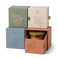 Boîte cadeau personnalisée pour bougies de soja, style tiroir, emballage rigide avec pelliculage brillant pour produits de bougies en vente au détail