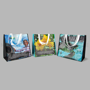 Sac fourre-tout non tissé réutilisable écologique imprimé sur mesure avec une lettre ou un motif unique pour les achats alternatifs - Product Image 3