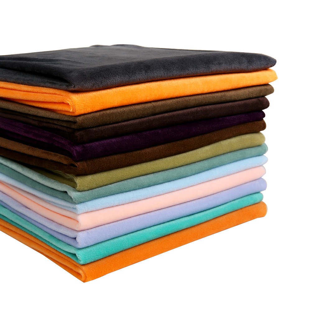 High Quality Velvet Fabric Knitted 100% Polyester Fabric Super Soft Faux Fur Fabric Crystal for Toys Slippers