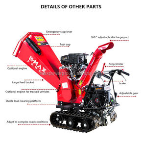 15HP cingolato tipo di legno cippatrice trituratore cingolato <span class=keywords><strong>a</strong></span> benzina Mobile agricoltura tricher cippatrice 5 pollici Commerical legno frantoio - Product Image 5