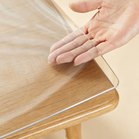 Rouleau de PVC souple transparent découpable et flexible, couverture de table imperméable et résistante à l'huile pour usage domestique et en restaurant, feuille de PVC