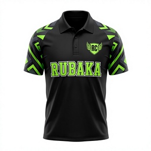 Camiseta Polo Negra y Verde Personalizada, Uniforme de Golf de Alto Rendimiento que Absorbe la Humedad, Ropa Deportiva de Manga Corta, Fabricación OEM/ODM, Venta al Por Mayor - Product Image 1