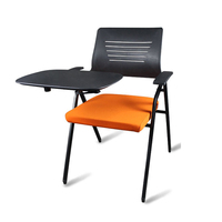 Chaise de bureau intégrée à une table d'étude, chaise de conférence en plastique avec dossier, chaise de dortoir, chaise de bureau pliable, chaise de formation, tableau d'écriture