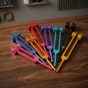 Ensemble de 7 diapasons chakra en métal coloré, outils de sonothérapie lestés pour la méditation et le massage - Product Image 1