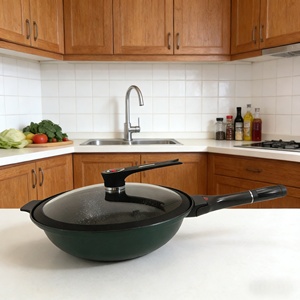 Wok Redondo Antiadherente de Piedra Médica de Alta Calidad al por Mayor, Sartén de Acero al Carbono - Product Image 1