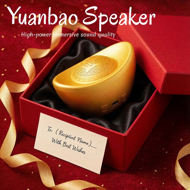 Wireless for 5.3 Mini Portable GoldenYuanbao Speaker FM Radio TF Card Playback High Bass 3-5 Hours Battery Life Outdoor