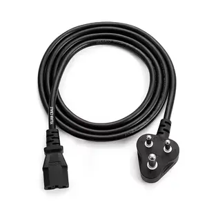 Factory price Indian IS1293 plug to IEC320 C13 C5 power cable, compliant with ISI certification