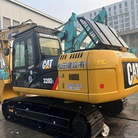 Excavatrice sur chenilles CAT 320D2 d'occasion de 20 tonnes de poids opérationnel avec pompe pour la construction portuaire