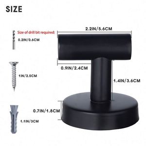 Porte-serviettes mural moderne noir mat en acier inoxydable SUS304 pour salle de bain, armoire, éponge, peignoir, cuisine - Product Image 2