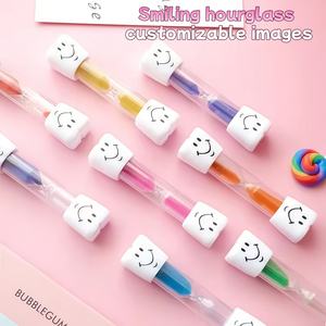 カスタマイズ可能な卸売手作りモダン砂時計タイマーABSプラスチック時計カラフルな模様エコフレンドリーリビング砂時計 - Product Image 2