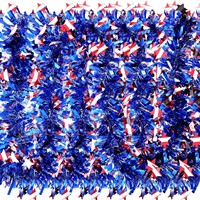 Perlengkapan Dekorasi Hari Kemerdekaan Amerika untuk Luar Negeri, Hiasan Plastik, Pita Dekorasi Tempat, Bendera, dan Rumbai Bendera