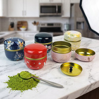 Boîtes en fer blanc rondes de qualité supérieure, personnalisées avec logo, pour café, thé, matcha, en vrac, fabriquées en usine