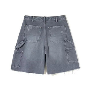 Pantalones Cortos Cargo Verde Oliva para Hombre, 100% Algodón, Estilo Workwear, Cintura Media, Cierre de Botones, Transpirables, Largo Bermuda - Product Image 2