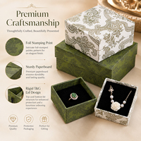 Boîte Cadeau de Luxe Écologique Recyclable à Motif Paisley pour Bijoux – 7 Tailles Disponibles pour Bagues, Boucles d'Oreilles, Colliers, Bracelets – Boîte Rigide Synthétique en Pulpe de Bois Dur