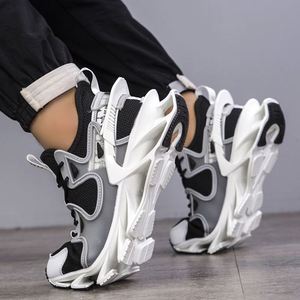 Nouvelle conception Chaussures de sport pour hommes, de basketball et de course, à lacets et à enfiler, avec empeigne en maille respirante, tendance mode, décontractées, antidérapantes, en EVA - Product Image 4