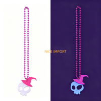 Collier de Décorations Fluorescentes Style Chauve-souris de Lune pour Halloween, Accessoire Photo pour Fête d'Épouvante et d'Horreur, Ambiance Sinistre