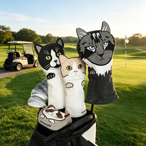 Fundas de Alta Calidad para Palos de Golf con Diseño de Gato, Personalizables con Logotipo de Marca, para Driver, Fairway Wood, Híbrido, Mallet y Putter - Product Image 6
