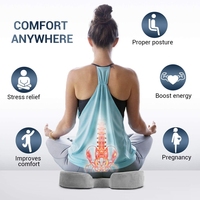 Coussin de siège confortable en mousse à mémoire de forme gris pour chaise de bureau, motif en U, soulagement de la pression pour les douleurs au coccyx et la sciatique, utilisation en cuisine