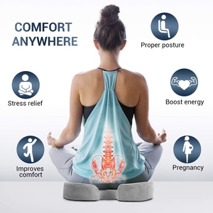 WJ-194 busa memori abu-abu kursi kantor bantal kursi nyaman bentuk U pola pengurang tekanan untuk Penggunaan dapur Linu sakit tulang ekor - Product Image 6