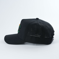 Gorra de perforación láser personalizada de alta calidad impermeable 3D logotipo bordado secado rápido 5 paneles gorra de béisbol gorra de camionero