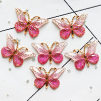 Or estampage impression bricolage accessoires papillon pendentif épingle à cheveux anneau de téléphone portable broche résine artisanat