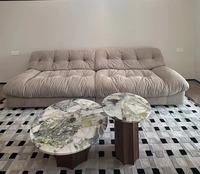 Mobilier de maison en pierre personnalisé pour salon table basse de luxe en marbre blanc double marbre