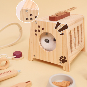 Ensemble de docteur pour animaux de compagnie <span class=keywords><strong>en</strong></span> bois Montessori pour enfants, jouet de simulation éducatif, kit de soins pour chiens, prix de gros pour enfants - Product Image 4