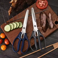 Ciseaux de cuisine multi-usages, ciseaux à viande en acier inoxydable pour barbecue avec casse-noix et ouvre-bouteille