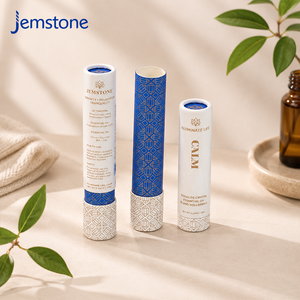 ผู้ผลิตจัดหาหลอดกระดาษคราฟท์รีไซเคิลได้สำหรับบรรจุภัณฑ์น้ำมันหอมระเหยผสม  หลอดกระดาษแข็งพิมพ์ลายฟอยล์ทองทรงกระบอก - Product Image 2