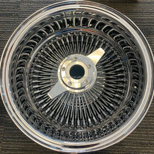 Rueda de alambre cromada de acero 13x7 con plato profundo y 100 radios, nueva <span class=keywords><strong>para</strong></span> coches clásicos Lowridder - Product Image 3