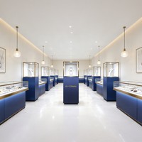 Vitrine à bijoux moderne, durable et écologique avec cadre en acier inoxydable, éclairage LED, facile à nettoyer, pour exposition, salle d'exposition, utilisation en centre commercial