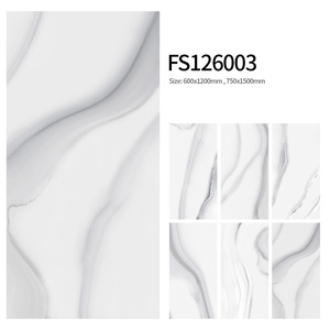 Piastrelle di lusso in porcellana lucida con struttura in marmo di pietra 600x1200mm piastrelle per pavimenti in marmo bianco - Product Image 3