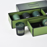 Étiquettes en verre dégradé personnalisées de luxe ensemble d'emballage en cire de soja pots de bougie de luxe bougies parfumées avec boîte cadeau et logo