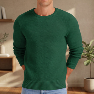 <b>Men's</b> Knitted <b>Crew</b> <b>Neck</b> <b>Sweater</b> Long Sleeve Solid Color Pullover Autumn Wear - Product Image 3