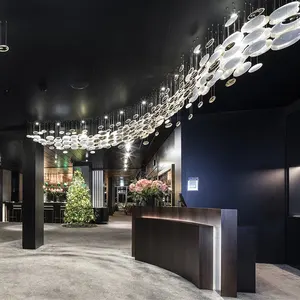 Plafonnier led suspendu de grande taille, design moderne et personnalisé, éclairage d'intérieur, luminaire décoratif de plafond, idéal pour une villa, une salle à manger, un hôtel ou un couloir