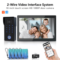 Anjielo Interphone Vidéo IP Tuya 2 Fils, Système de Sécurité avec Caméra 1080P, Écran Tactile, Déverrouillage à Distance par Carte IC et Application