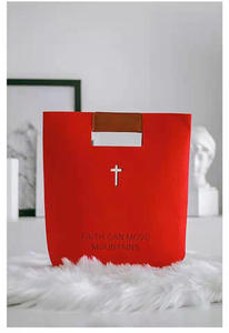 新款上市定制标志环保女性羊毛毡托勒手工购物袋带表带 - Product Image 4