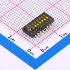 DS-08P DIP Switch SMD,P=1.27mm Switch Flat Toggle, Groove Type Single Pole Single Throw 8 1.27mm - Product Image 1