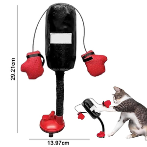 Juguetes interactivos divertidos para gatos, saco de boxeo con guantes de boxeo, hierba gatera llena, materiales plásticos duraderos - Product Image 4
