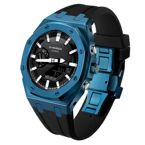 Yüksek kalite fabrika doğrudan kargo modifiye Metal kauçuk lüks 316L paslanmaz çelik Casio Gshock Ga2100 için kılıf izle