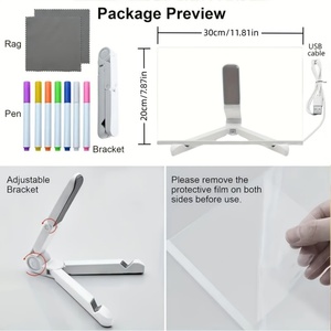 Tablero de Dibujo Acrílico <span class=keywords><strong>con</strong></span> Iluminación LED de Diseño Rústico DIY <span class=keywords><strong>con</strong></span> Superficie de Borrado en Seco <span class=keywords><strong>para</strong></span> Uso en el Dormitorio - Product Image 6