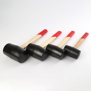 Marteau en caoutchouc Tianyu Zhengkun avec manche en bois, tête ronde, pour pose de carrelage, qualité industrielle, caoutchouc massif - Product Image 1