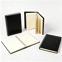 Carnet à spirale A5 en similicuir, 100 feuilles lignées, reliure double spirale, journal de bureau, logo personnalisé, promotionnel, vente en gros
