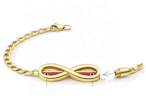 Pulsera de <span class=keywords><strong>Perfume</strong></span> Infinito 2 en 1 de Acero Inoxidable con Baño PVD en Oro de 18K, Cierre Seguro, Regalo Romántico para Ella - Product Image 3