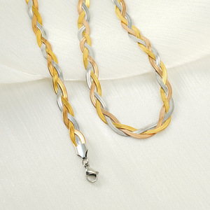 Zogxin Woven Titanium Steel <b>Bracelet</b> <b>Set</b> 18K Gold Silver For Women Fashion Jewelry Gift - Product Image 4