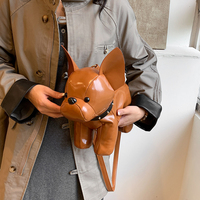 2025 mignon chien dessin animé bandoulière sacs à bandoulière pour femmes à la mode rembourré téléphone sac à main nouveauté chiot charme sac à main filles dames