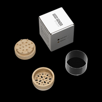 Broyeur d'herbes manuel à 3 couches d'usine broyeur d'herbes en bois avec pot en verre accessoires pour fumer broyeur d'herbes en aluminium